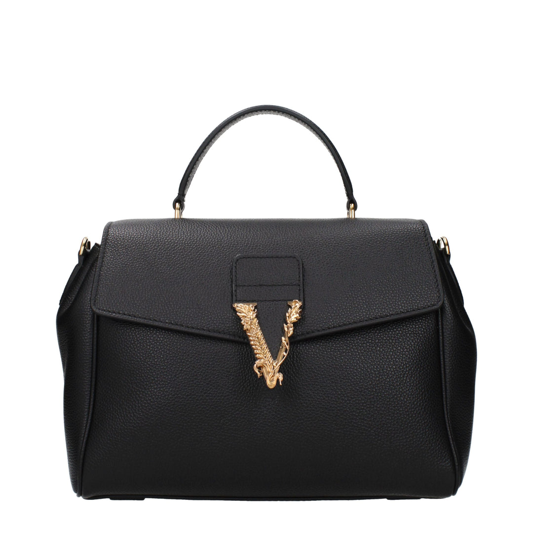 Black Leather Handbag Versace