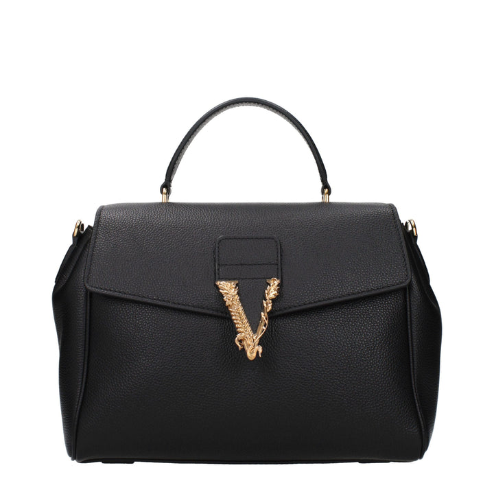 Black Leather Handbag Versace