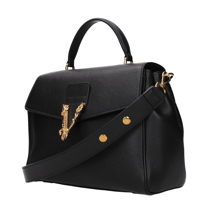 Black Leather Handbag Versace