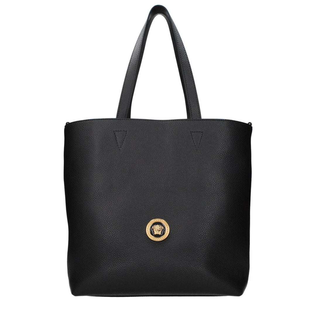 Black Leather Shoulder Bag Versace