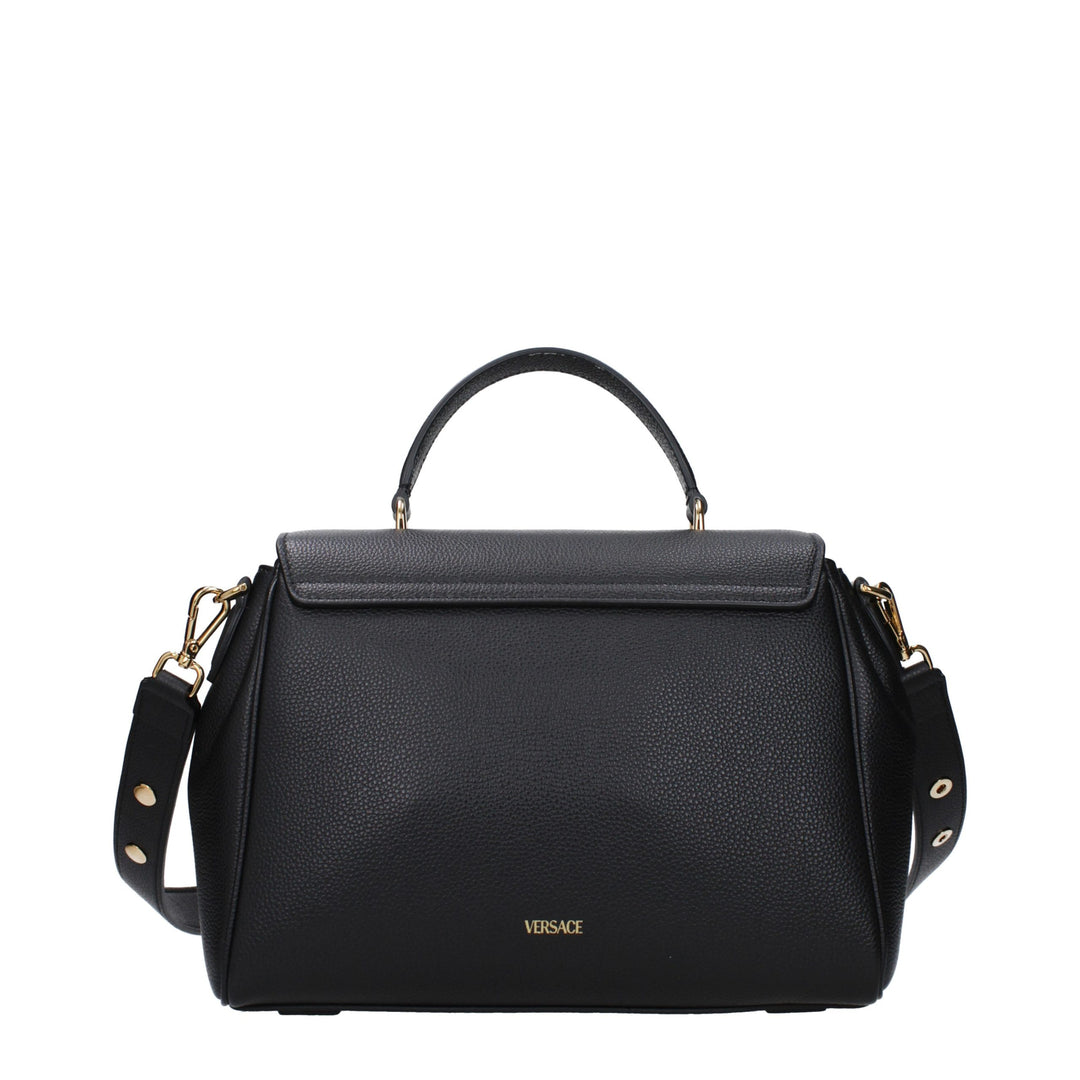 Black Leather Handbag Versace