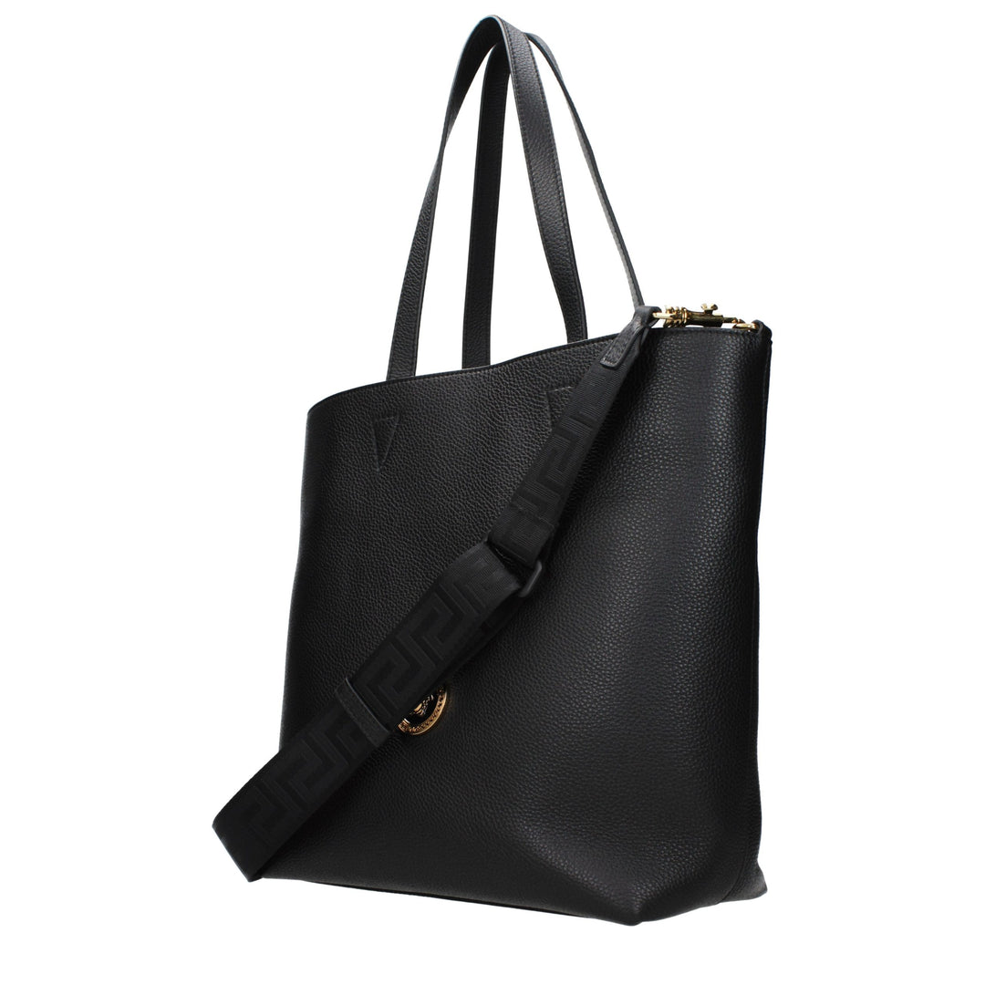 Black Leather Shoulder Bag Versace