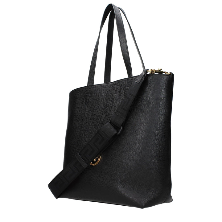 Black Leather Shoulder Bag Versace