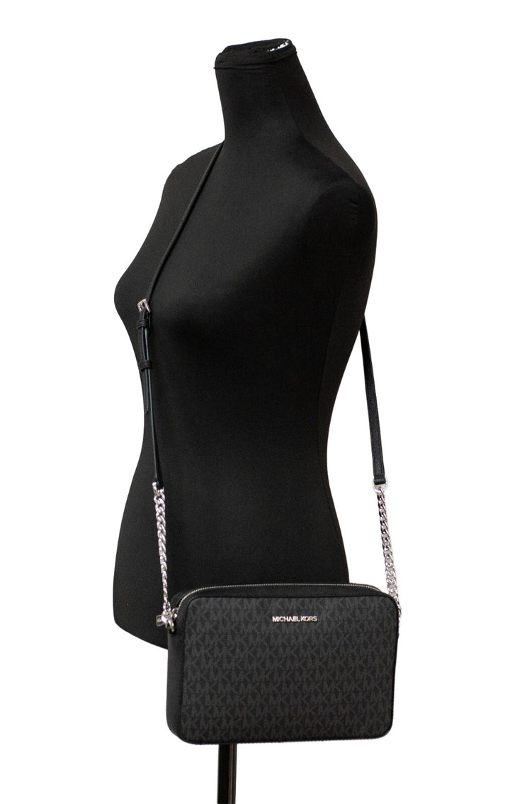 Michael Kors Jet Set Large East West Crossbody Black MK Signature Michael Kors