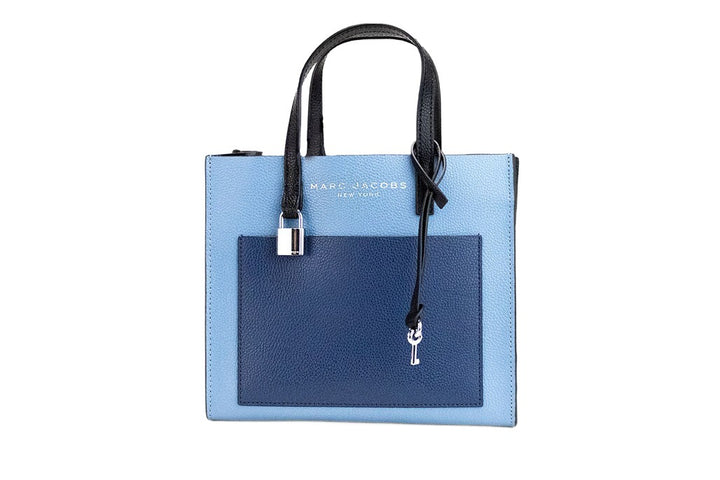 Marc Jacobs Grind Mini Blue Heaven Colorblock Leather Tote Crossbody Bag Purse Marc Jacobs