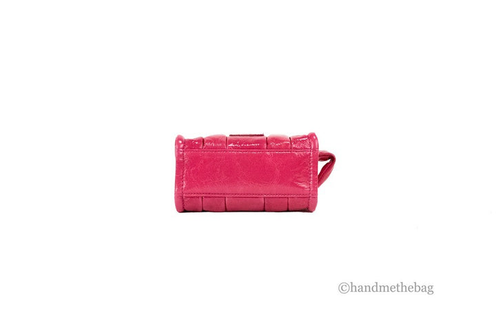 Marc Jacobs The Shiny Crinkle Micro Tote Magenta Leather Crossbody Bag Handbag Marc Jacobs