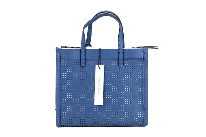Marc Jacobs Mini Grind Blue Sea Perforated Leather Crossbody Tote Bag Purse Marc Jacobs
