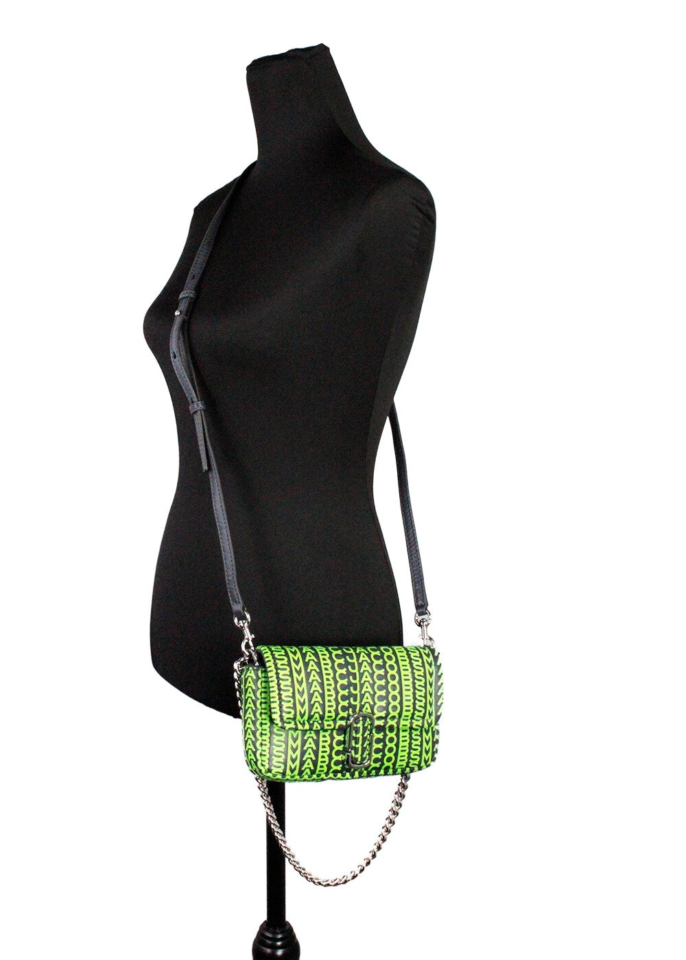Marc Jacobs Neon Green The Monogram Leather J Marc Mini Shoulder Bag Crossbody Marc Jacobs