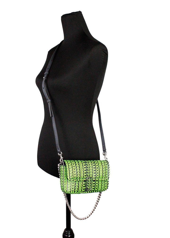 Marc Jacobs Neon Green The Monogram Leather J Marc Mini Shoulder Bag Crossbody Marc Jacobs