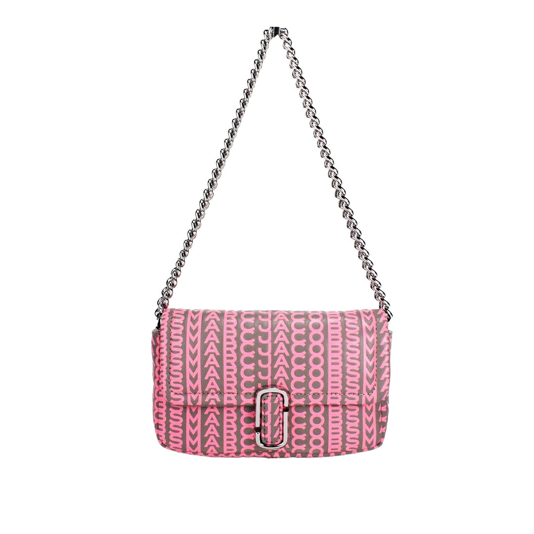 Marc Jacobs Neon Pink The Monogram Leather J Marc Mini Shoulder Bag Crossbody Marc Jacobs