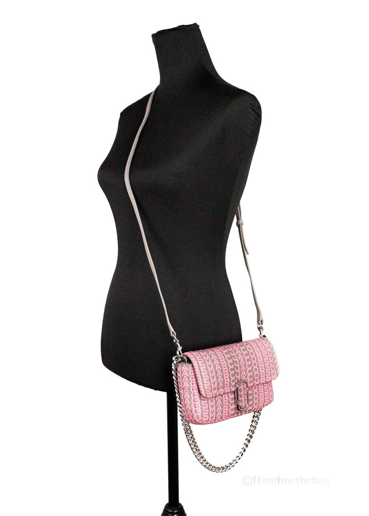 Marc Jacobs Neon Pink The Monogram Leather J Marc Mini Shoulder Bag Crossbody Marc Jacobs