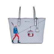 Michael Kors Jet Set Travel Girls Medium Signature Carryall Tote White MK Michael Kors