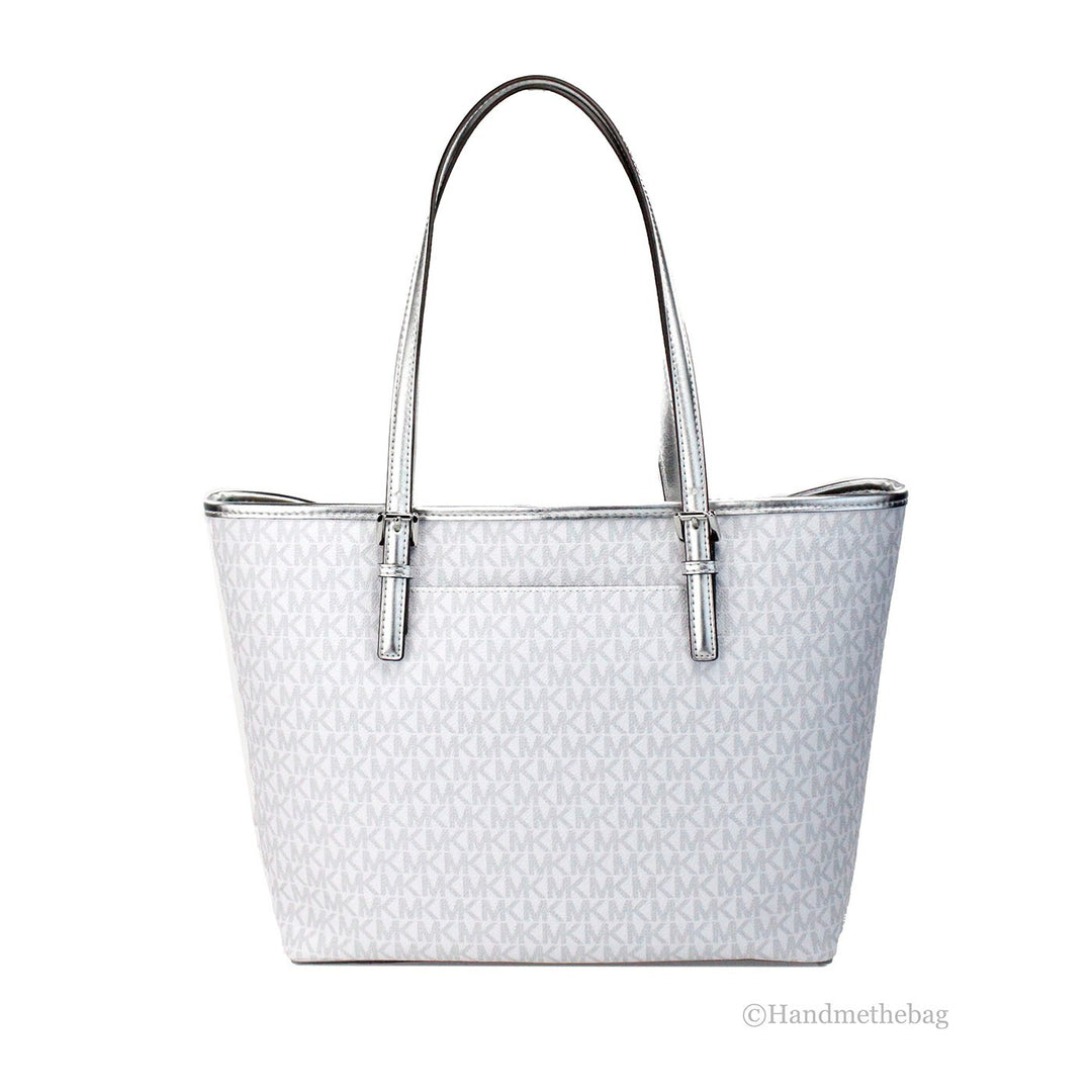 Michael Kors Jet Set Travel Girls Medium Signature Carryall Tote White MK Michael Kors
