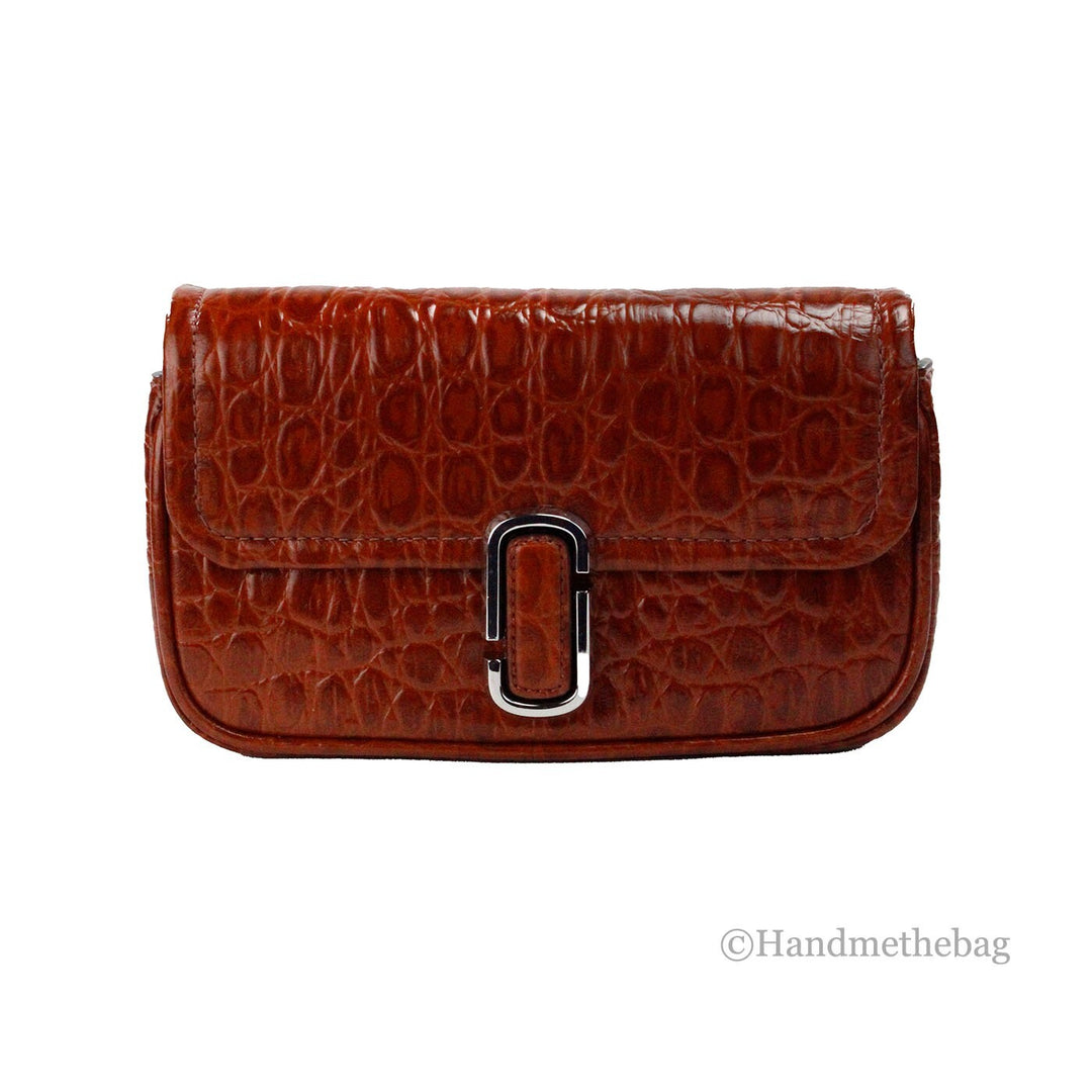 Marc Jacobs The Mini Shoulder Bag Spice Brown Embossed Leather Crossbody Bag Marc Jacobs