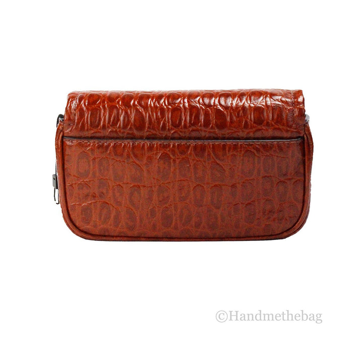 Marc Jacobs The Mini Shoulder Bag Spice Brown Embossed Leather Crossbody Bag Marc Jacobs