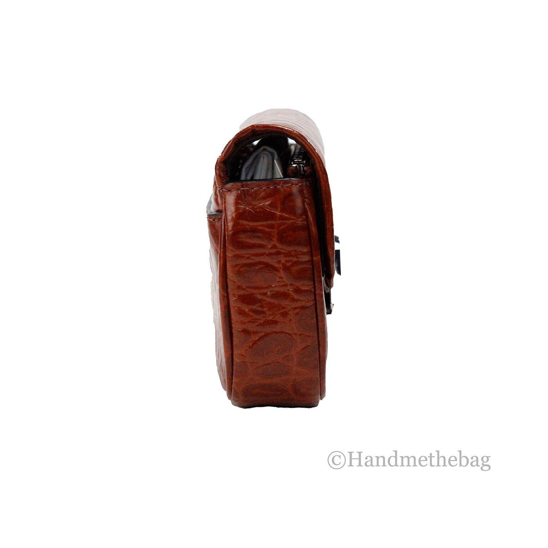 Marc Jacobs The Mini Shoulder Bag Spice Brown Embossed Leather Crossbody Bag Marc Jacobs