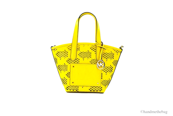 Michael Kors Kimber Small Daffodil Leather 2-In-1 Zip Tote Messenger Bag Purse Michael Kors