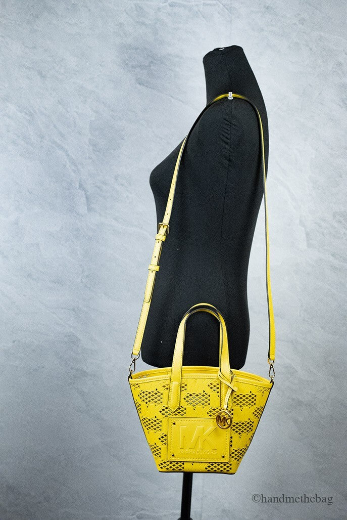 Michael Kors Kimber Small Daffodil Leather 2-In-1 Zip Tote Messenger Bag Purse Michael Kors