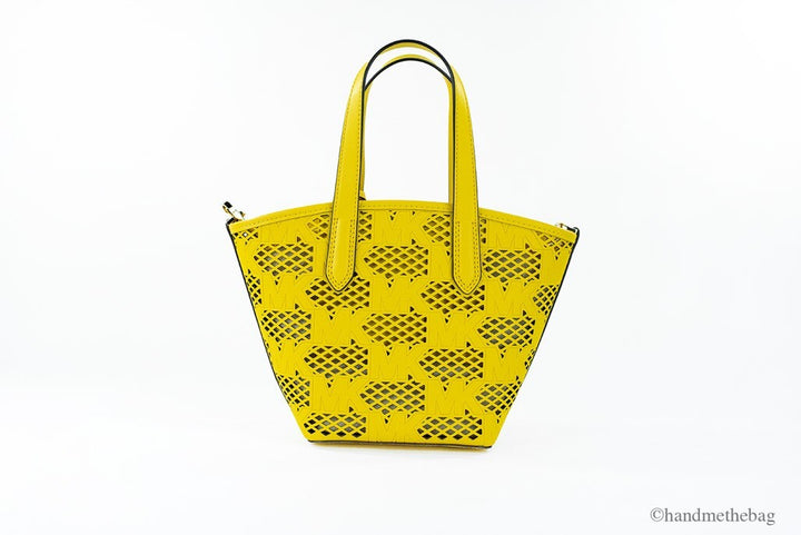 Michael Kors Kimber Small Daffodil Leather 2-In-1 Zip Tote Messenger Bag Purse Michael Kors