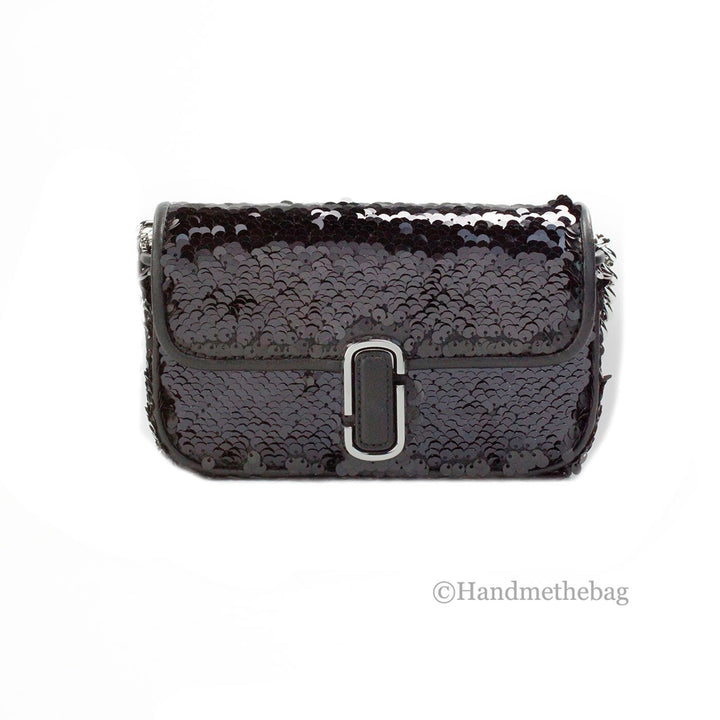 Marc Jacobs The Mini J Marc Shoulder Bag Black Sequined Crossbody Bag Marc Jacobs