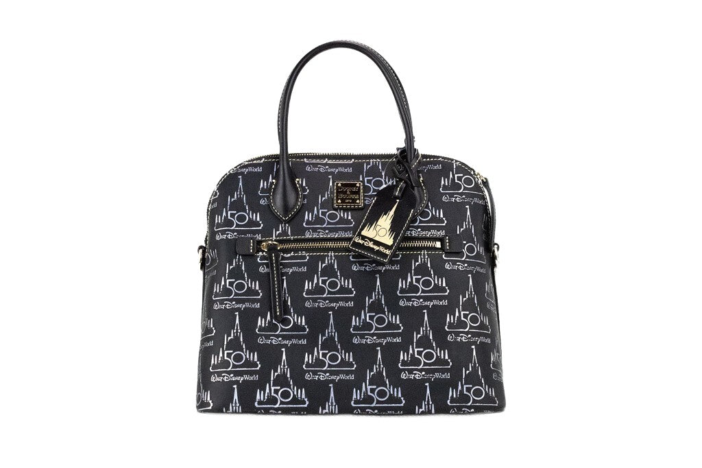 Dooney & Bourke Black Walt Disney World 50th Anniversary Leather Satchel Handbag Dooney & Bourke