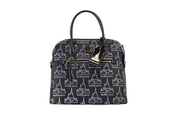 Dooney & Bourke Black Walt Disney World 50th Anniversary Leather Satchel Handbag Dooney & Bourke