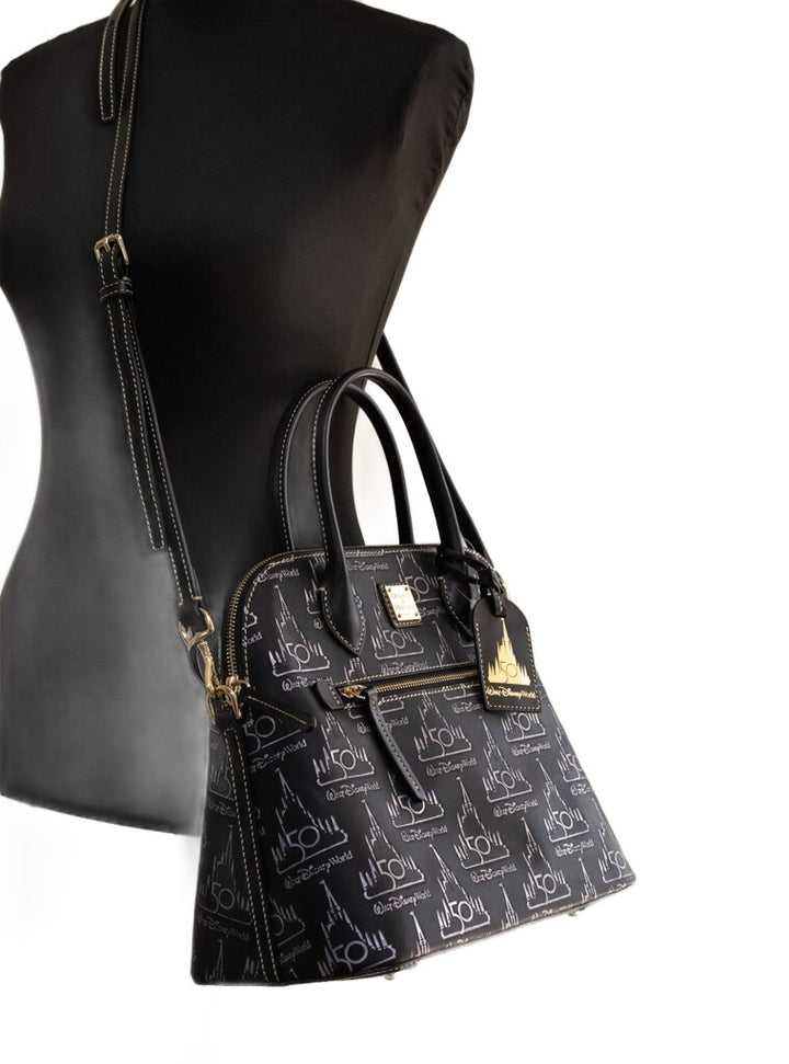 Dooney & Bourke Black Walt Disney World 50th Anniversary Leather Satchel Handbag Dooney & Bourke