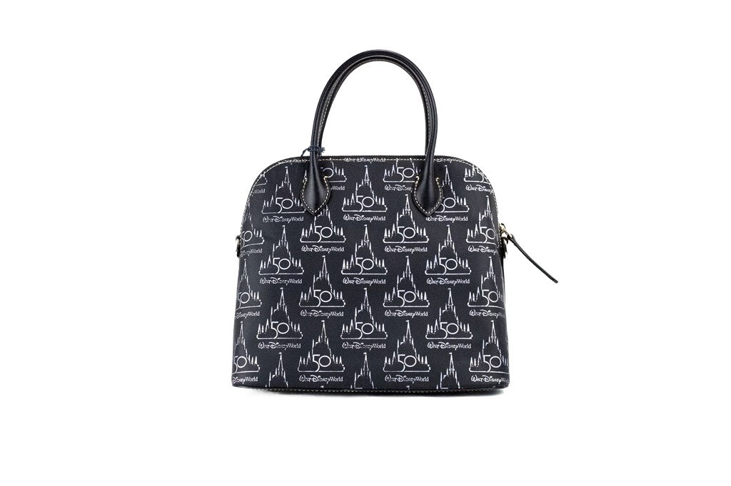Dooney & Bourke Black Walt Disney World 50th Anniversary Leather Satchel Handbag Dooney & Bourke
