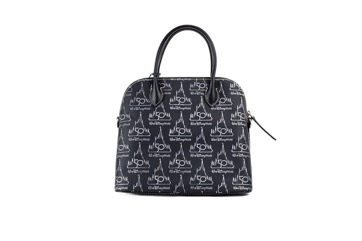 Dooney & Bourke Black Walt Disney World 50th Anniversary Leather Satchel Handbag Dooney & Bourke