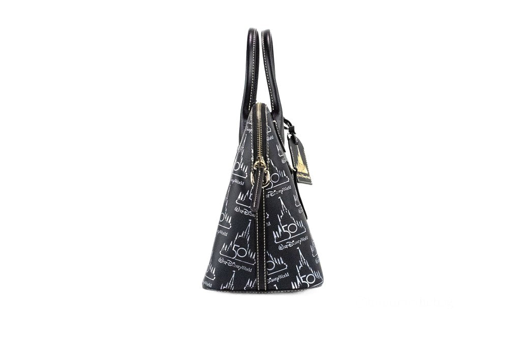 Dooney & Bourke Black Walt Disney World 50th Anniversary Leather Satchel Handbag Dooney & Bourke