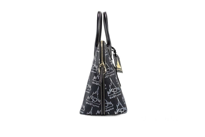Dooney & Bourke Black Walt Disney World 50th Anniversary Leather Satchel Handbag Dooney & Bourke