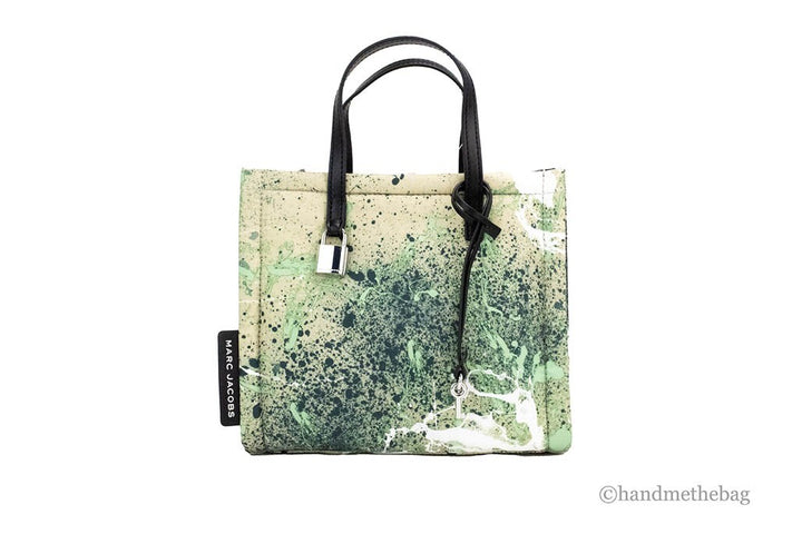 Marc Jacobs Mini Green Multi Splatter Paint Print Nylon Crossbody Tote Handbag Marc Jacobs