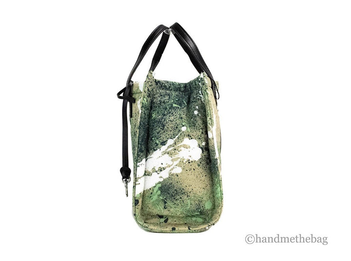 Marc Jacobs Mini Green Multi Splatter Paint Print Nylon Crossbody Tote Handbag Marc Jacobs