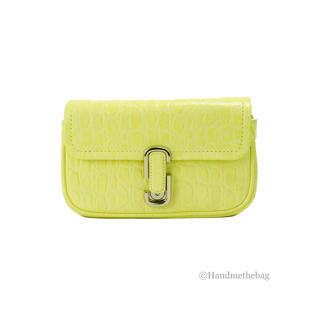 Marc Jacobs The Mini Shoulder Bag Yellow Embossed Leather Crossbody Bag Marc Jacobs