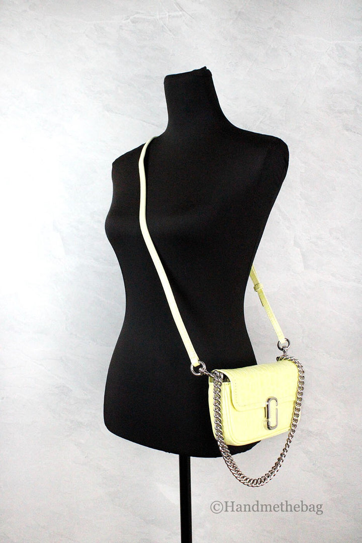 Marc Jacobs The Mini Shoulder Bag Yellow Embossed Leather Crossbody Bag Marc Jacobs