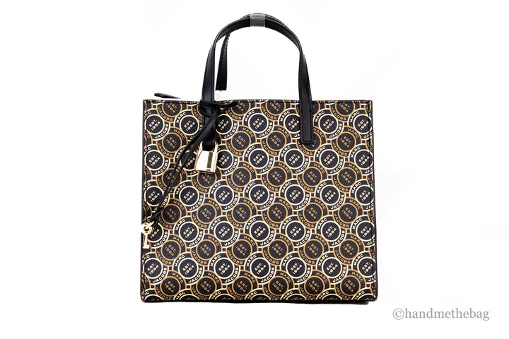 Marc Jacobs Mini Grind Signet Printed Leather Crossbody Tote Handbag Purse Marc Jacobs