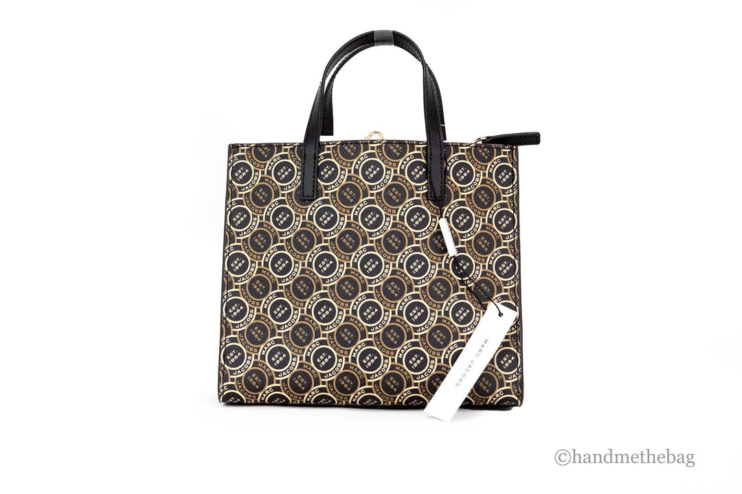 Marc Jacobs Mini Grind Signet Printed Leather Crossbody Tote Handbag Purse Marc Jacobs
