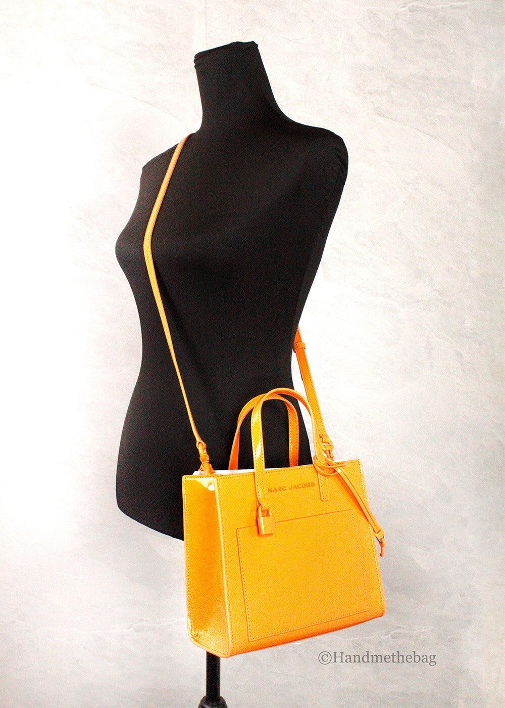 Marc Jacobs Mini Grind Scorched Patent Leather Crossbody Tote Bag Purse Marc Jacobs