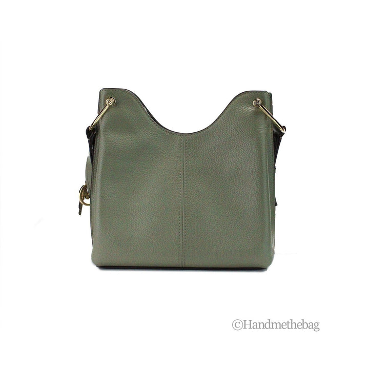 Michael Kors Joan Small Green Perforated Suede Leather Slouchy Messenger Handbag Michael Kors