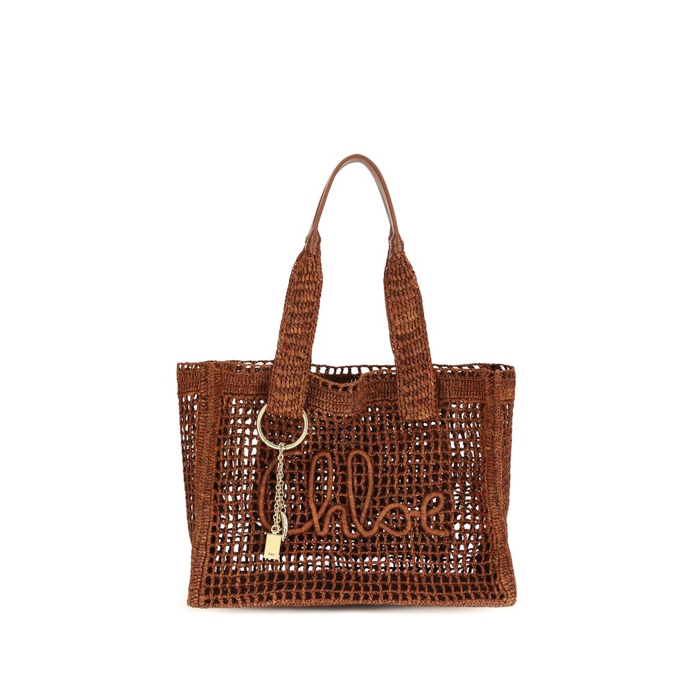 Brown Raffia Shoulder Bag Chloé