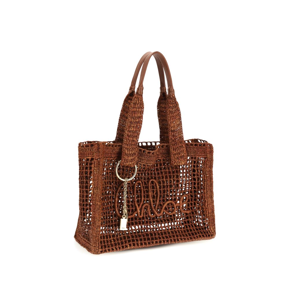 Brown Raffia Shoulder Bag Chloé