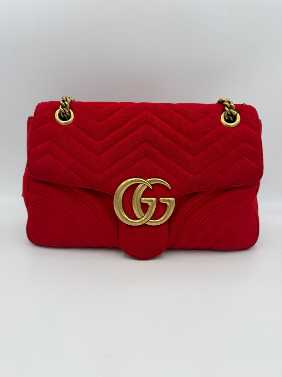 GUCCI MARMONT Red Velvet Handbag Gucci