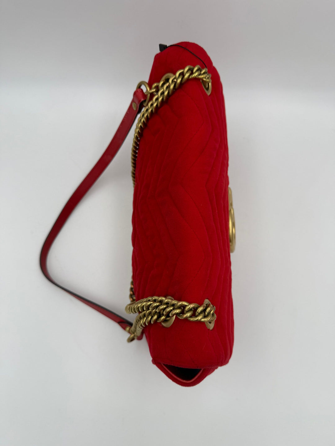 GUCCI MARMONT Red Velvet Handbag Gucci
