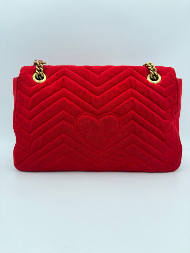GUCCI MARMONT Red Velvet Handbag Gucci