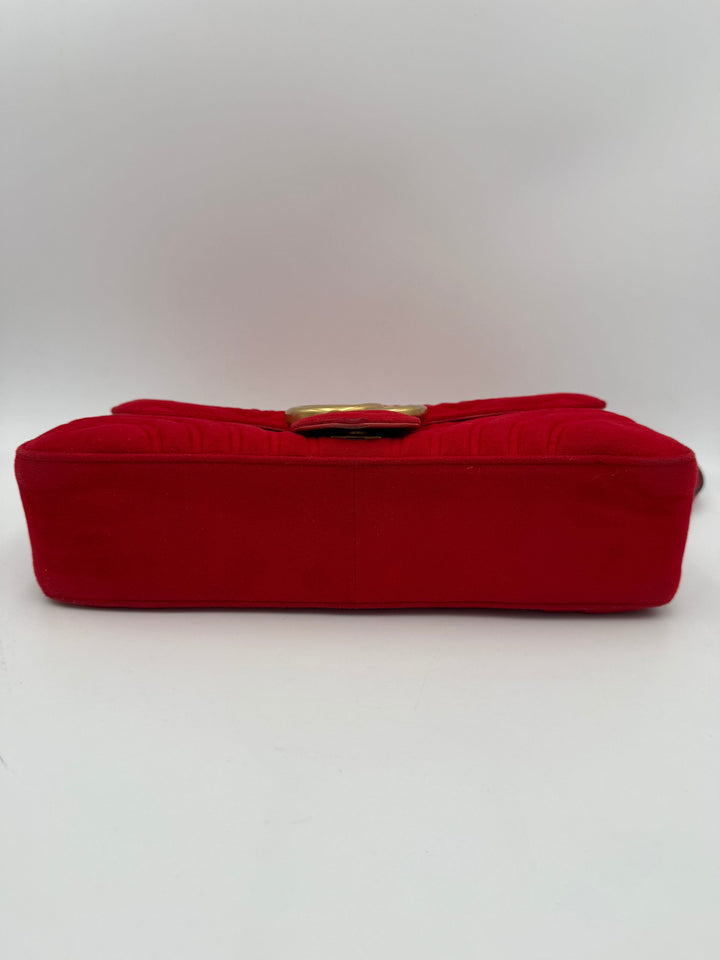 GUCCI MARMONT Red Velvet Handbag Gucci
