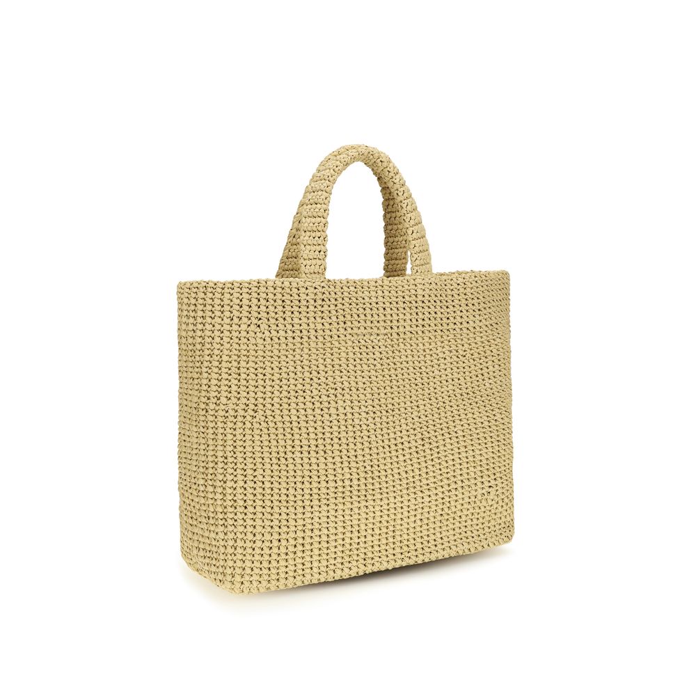 Beige Raffia Shoulder Bag Prada