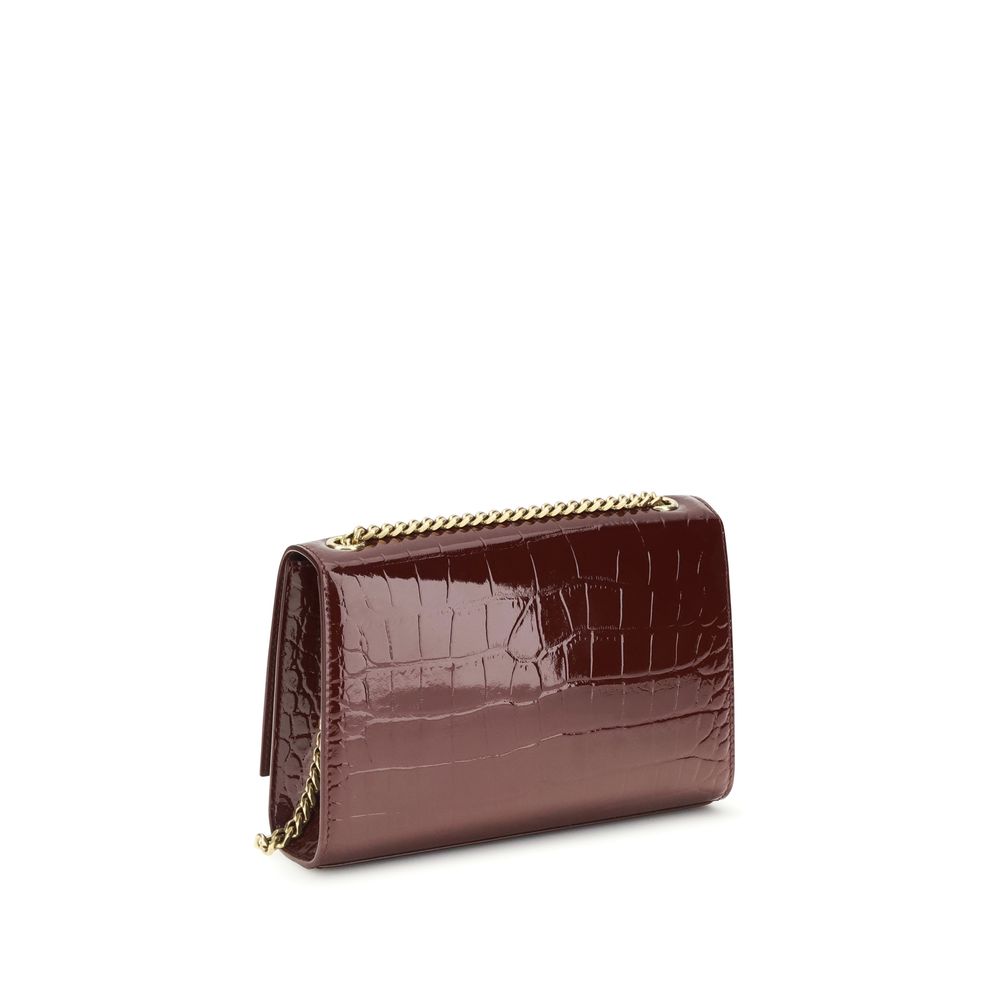 Bordeaux Calf Leather Bos Taurus Shoulder Bag Saint Laurent