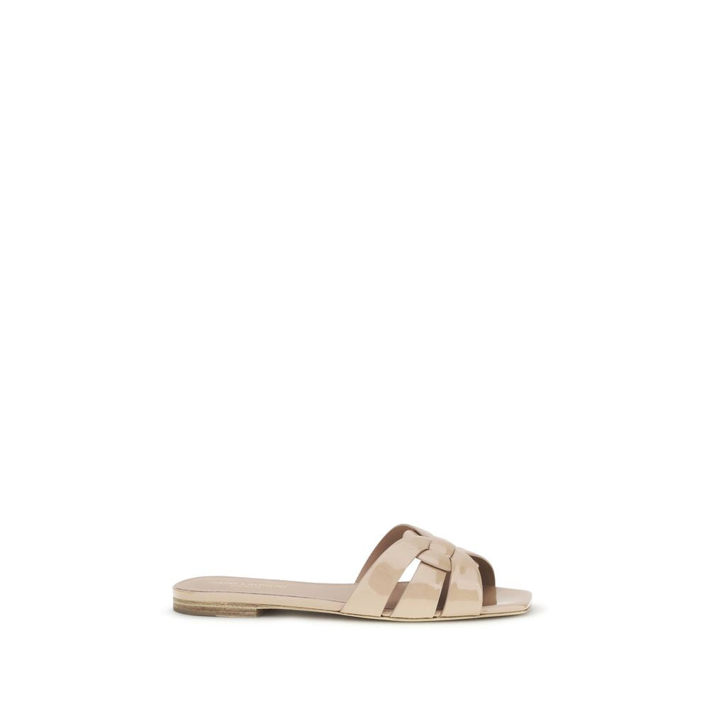 Multicolor Calf Leather Bos Taurus Flat Sandals Saint Laurent