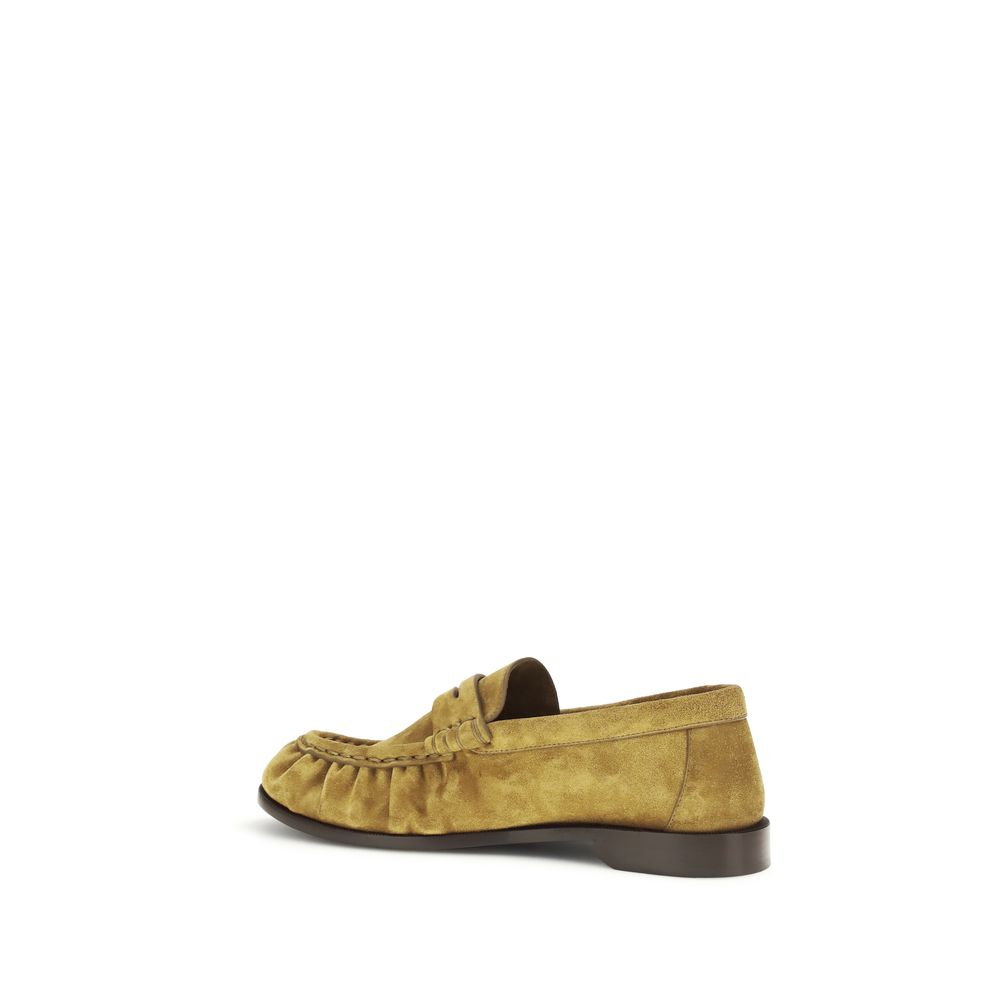 Beige Calf Leather Bos Taurus Slip-On Loafers Saint Laurent