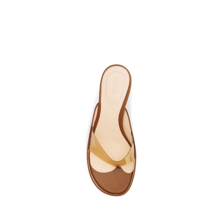 Brown Calf Leather Bos Taurus Stiletto Heel Sandals Chloé